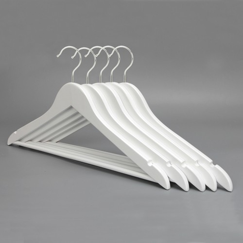 White wooden coat hangers suit - white,
