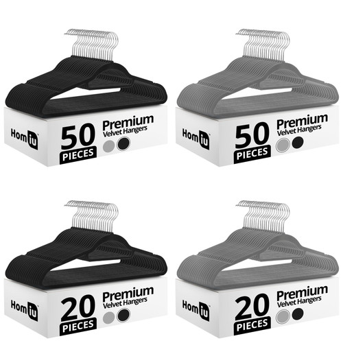 Flocked velvet clothes hangers - flocked,