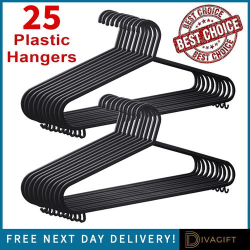 Black coat hangers strong - black,